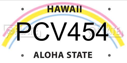 PCV454 Hawaii License Plate