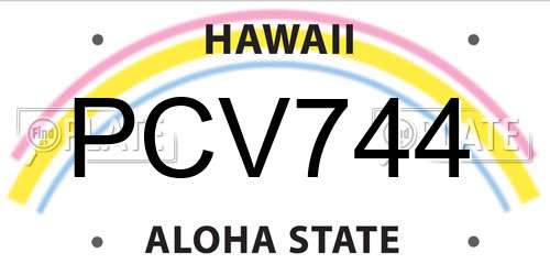 PCV744 Hawaii License Plate