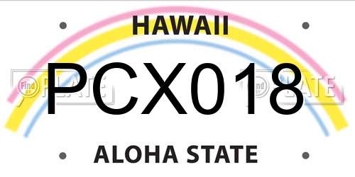 PCX018 Hawaii License Plate