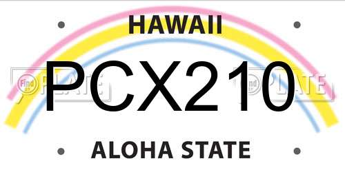 PCX210 Hawaii License Plate