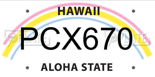 PCX670 Hawaii License Plate