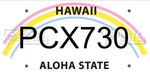 PCX730 Hawaii License Plate