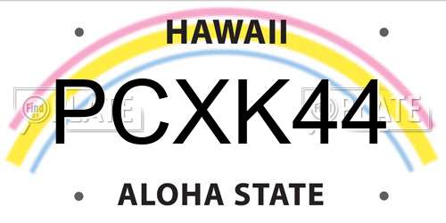 PCXK44 Hawaii License Plate