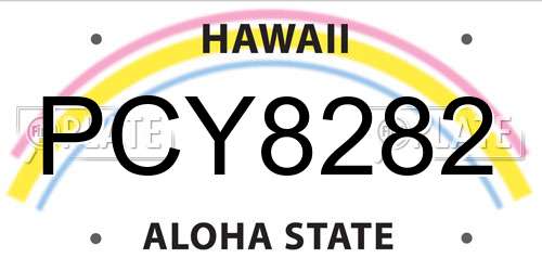 PCY8282 Hawaii License Plate