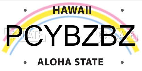 PCYBZBZ Hawaii License Plate