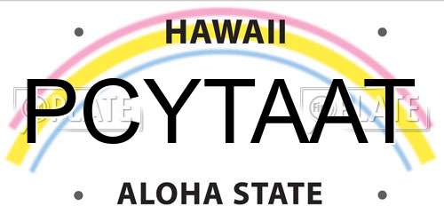 PCYTAAT Hawaii License Plate
