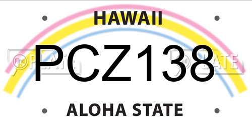 PCZ138 Hawaii License Plate