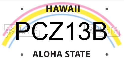 PCZ13B Hawaii License Plate