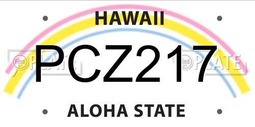 PCZ217 Hawaii License Plate