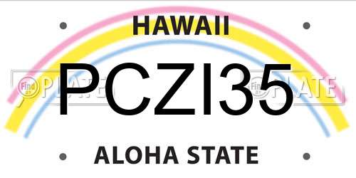 PCZI35 Hawaii License Plate
