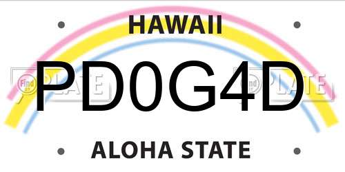 PD0G4D Hawaii License Plate