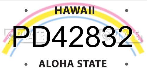PD42832 Hawaii License Plate