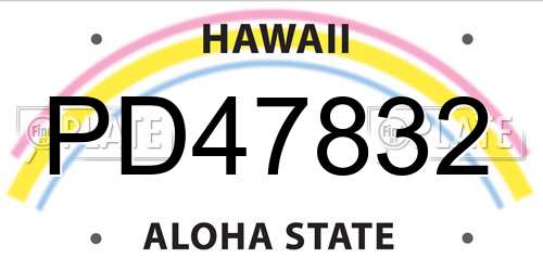 PD47832 Hawaii License Plate