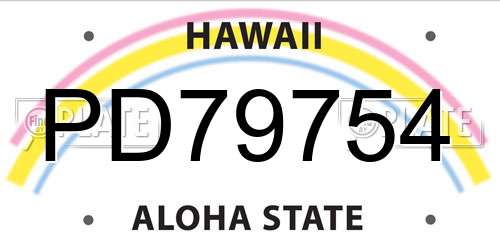PD79754 Hawaii License Plate