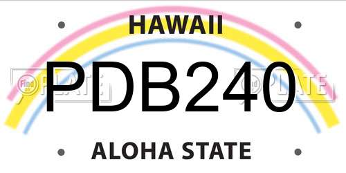 PDB240 Hawaii License Plate