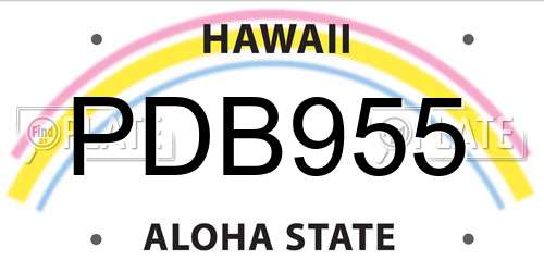 PDB955 Hawaii License Plate