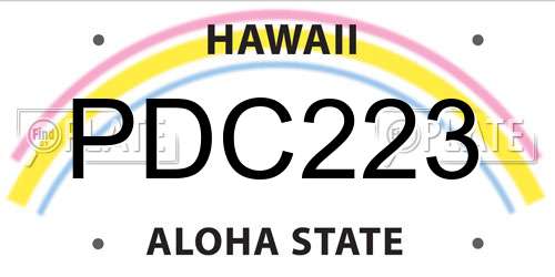 PDC223 Hawaii License Plate