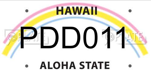 PDD011 Hawaii License Plate