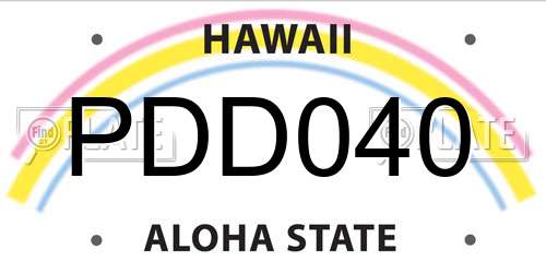 PDD040 Hawaii License Plate