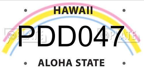PDD047 Hawaii License Plate