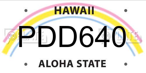 PDD640 Hawaii License Plate