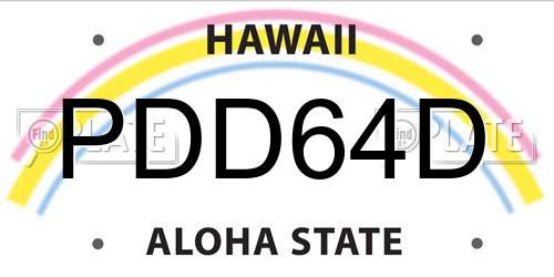 PDD64D Hawaii License Plate