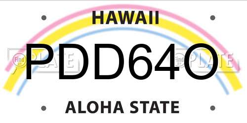 PDD64O Hawaii License Plate