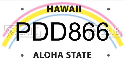 PDD866 Hawaii License Plate