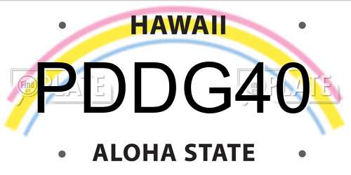 PDDG40 Hawaii License Plate