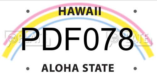 PDF078 Hawaii License Plate
