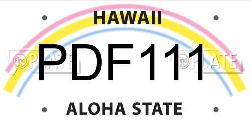 PDF111 Hawaii License Plate