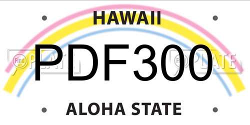 PDF300 Hawaii License Plate