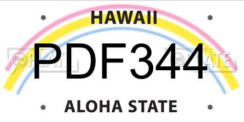 PDF344 Hawaii License Plate
