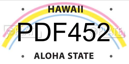 PDF452 Hawaii License Plate