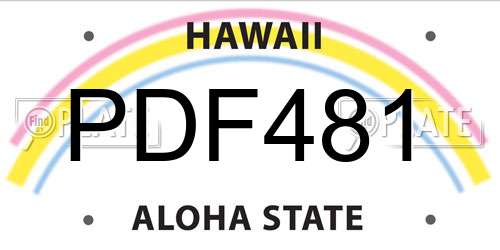 PDF481 Hawaii License Plate