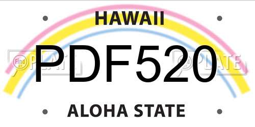 PDF520 Hawaii License Plate