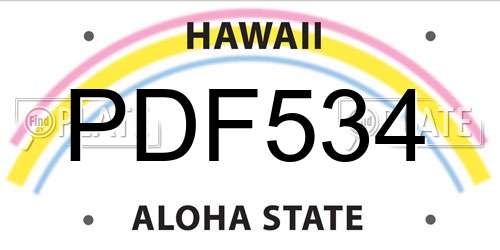 PDF534 Hawaii License Plate