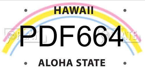 PDF664 Hawaii License Plate