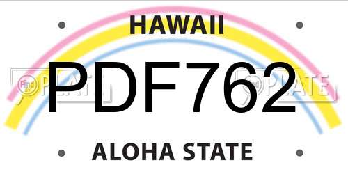 PDF762 Hawaii License Plate
