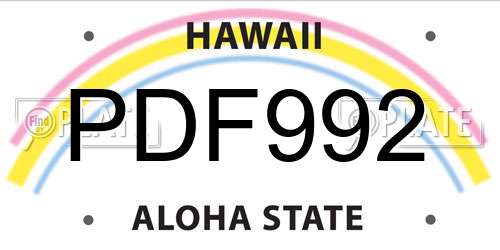 PDF992 Hawaii License Plate