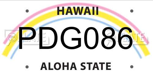 PDG086 Hawaii License Plate