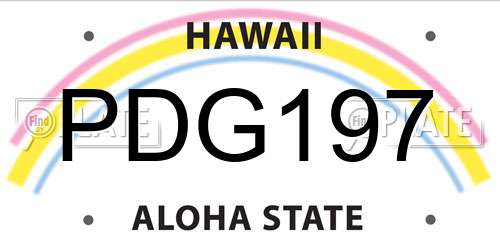 PDG197 Hawaii License Plate