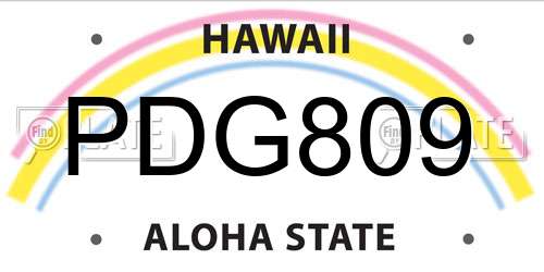 PDG809 Hawaii License Plate