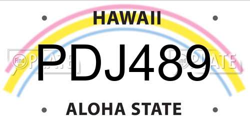 PDJ489 Hawaii License Plate