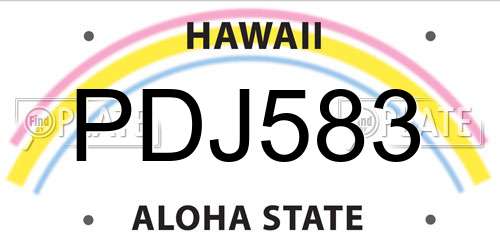 PDJ583 Hawaii License Plate