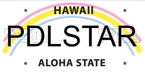 PDLSTAR Hawaii License Plate