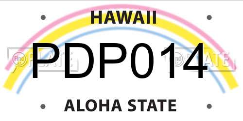 PDP014 Hawaii License Plate