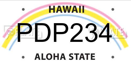 PDP234 Hawaii License Plate