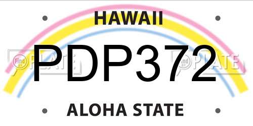 PDP372 Hawaii License Plate