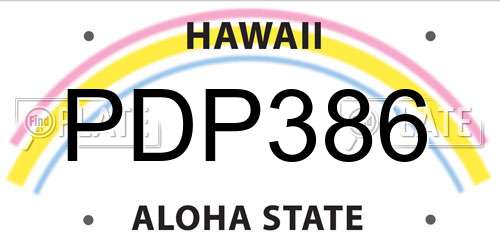 PDP386 Hawaii License Plate